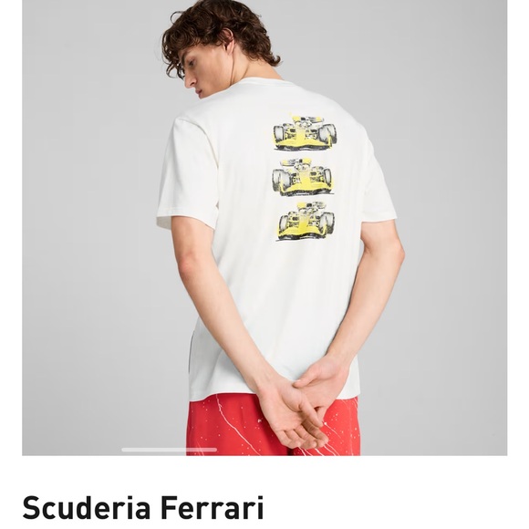 Scuderia Ferrari Men's White Tee with Logo - Picture 2 of 2